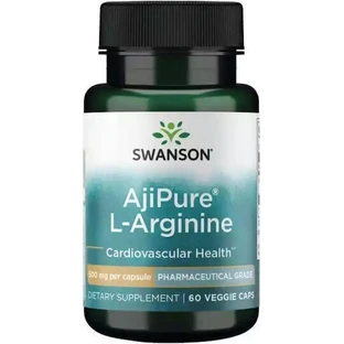 Swanson AjiPure L-Arginine 500 мг 60 травяных капсул