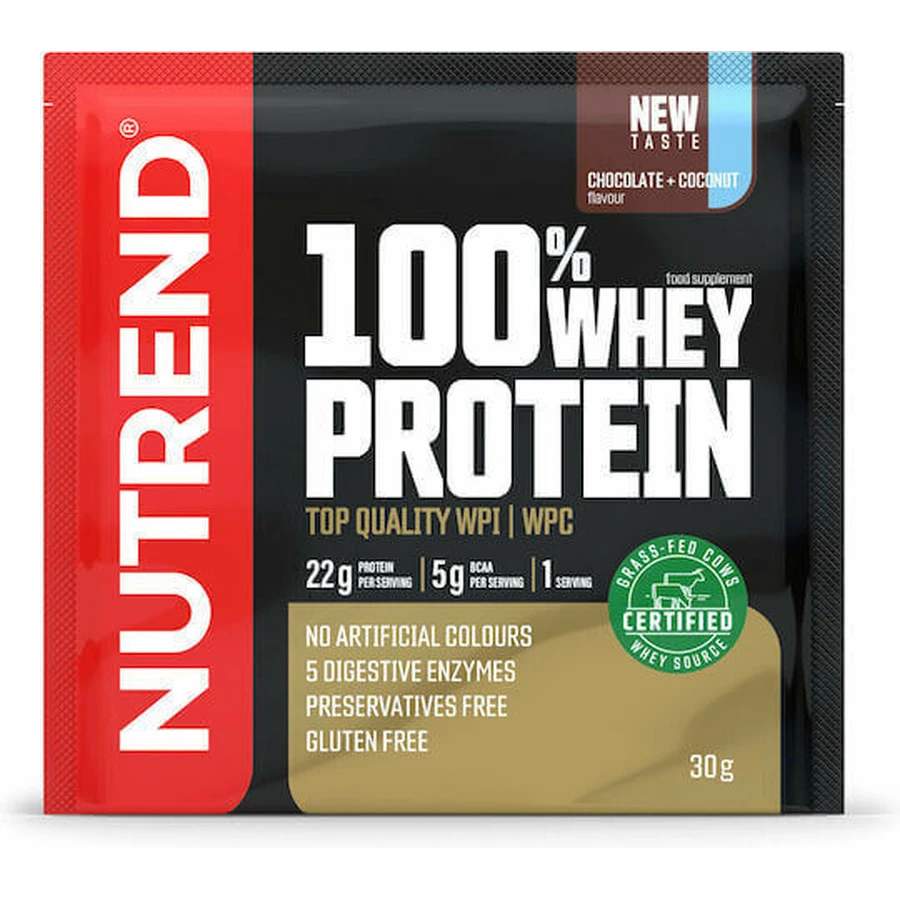 Nutrend 100% сывороточный протеин Whey Protein без глютена со вкусом кокосового шоколада 30гр: цены и характеристики
