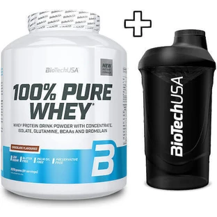 Biotech Usa 100% Pure Whey 2270g Black Biscuit та Biotech Usa Wave Shaker 600ml Black-Smoked Персоналізована упаковка