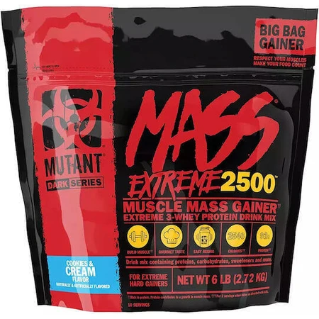 Сироватковий протеїн Mutant Mass Extreme 2500 зі смаком печива та вершків 2,72 кг: ціни та характеристики