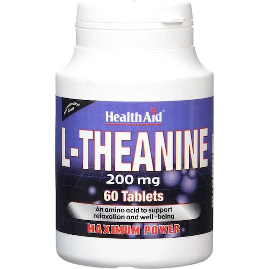 Health Aid L-Теанін 200 мг 60 таблеток без смаку: ціни та характеристики