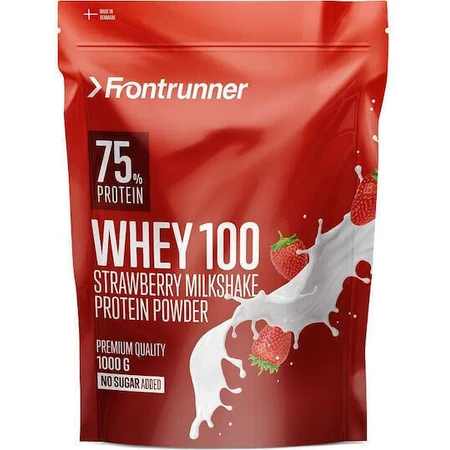 Frontrunner Whey 100 сироватковий протеїн зі смаком полуничного молочного коктейлю 1 кг: ціни та характеристики