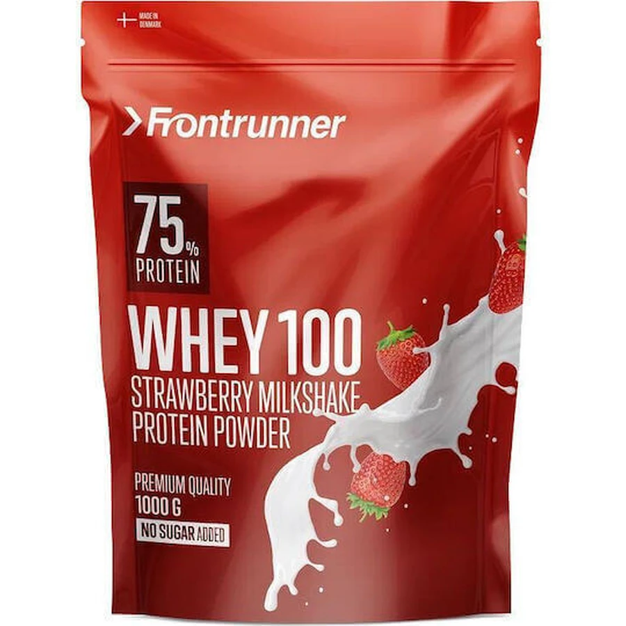 Frontrunner Whey 100 сироватковий протеїн зі смаком полуничного молочного коктейлю 1 кг: ціни та характеристики