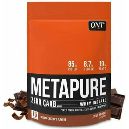 Ізолят сироваткового протеїну QNT Metapure Zero Carb Whey Protein зі смаком бельгійського шоколаду 480гр: ціни та характеристики