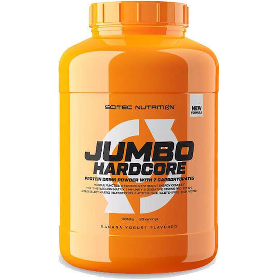 Scitec Nutrition Jumbo Hardcore Хардкорний порошок з 7 вуглеводами без глютену та лактози зі смаком шоколаду 3,06 кг: ціни та характеристики