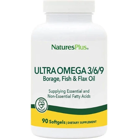 Nature's Plus Ультра Омега 3 6 9 Олія рижію та лляна олія 90 м'яких гелів Без смаку: ціни та характеристики