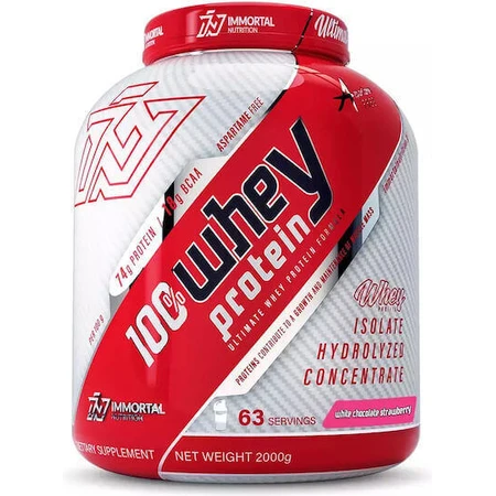 Immortal Nutrition 100% Whey Protein Сывороточный протеин со вкусом белого шоколада и клубники 2 кг: цены и характеристики