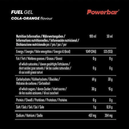 PowerBar Fuel Gel Cola-Πορτοκάλι 12x2.5gr: цены и характеристики