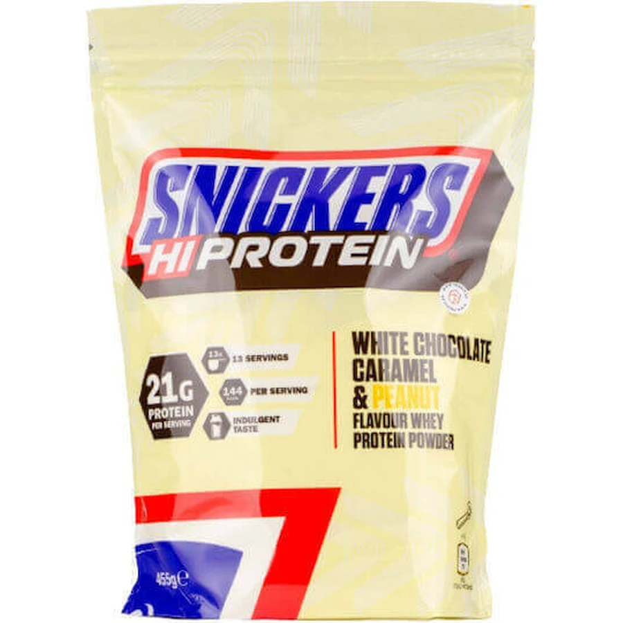 Snickers HI Protein со вкусом белого шоколада с карамелью и арахисом 455гр: цены и характеристики