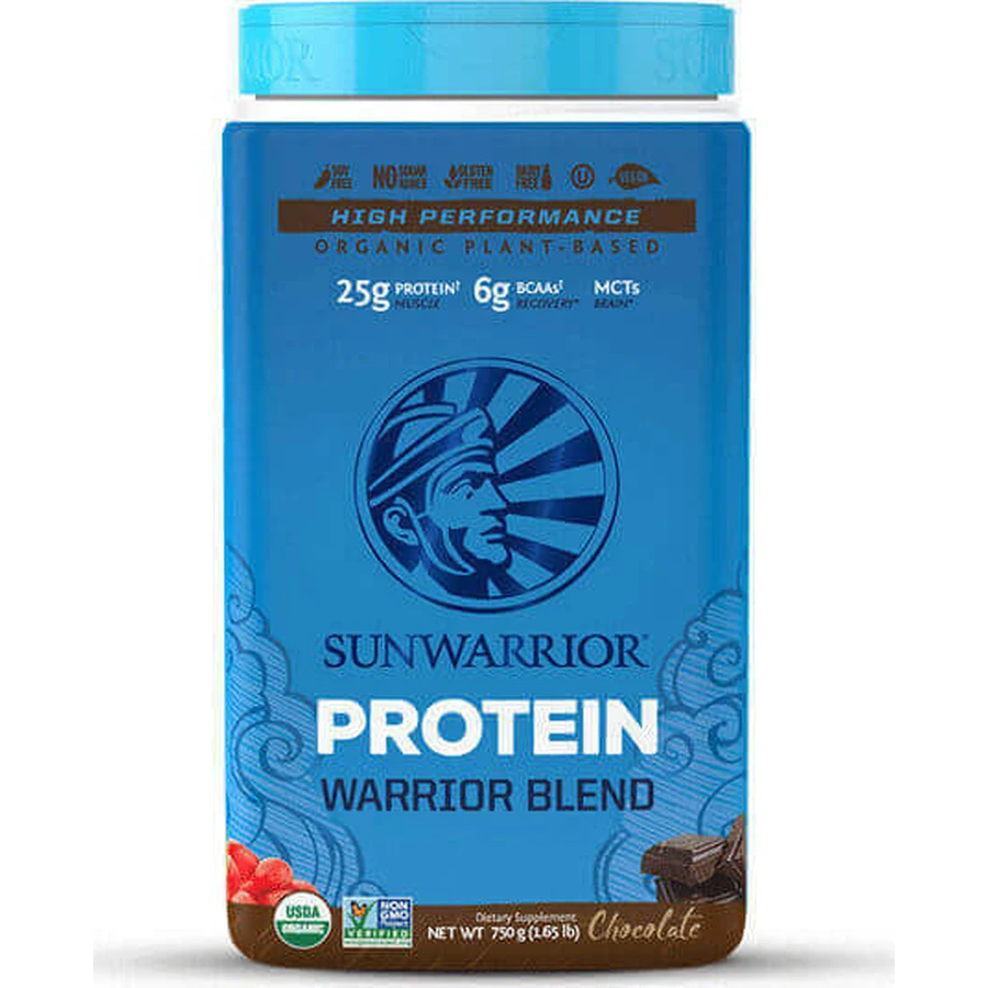 Sunwarrior Warrior Blend Organic без глютена и лактозы с шоколадным вкусом 750 гр.: цены и характеристики