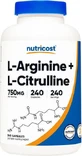Nutricost L-аргінін + L-цитрулін комплекс 240 капсул
