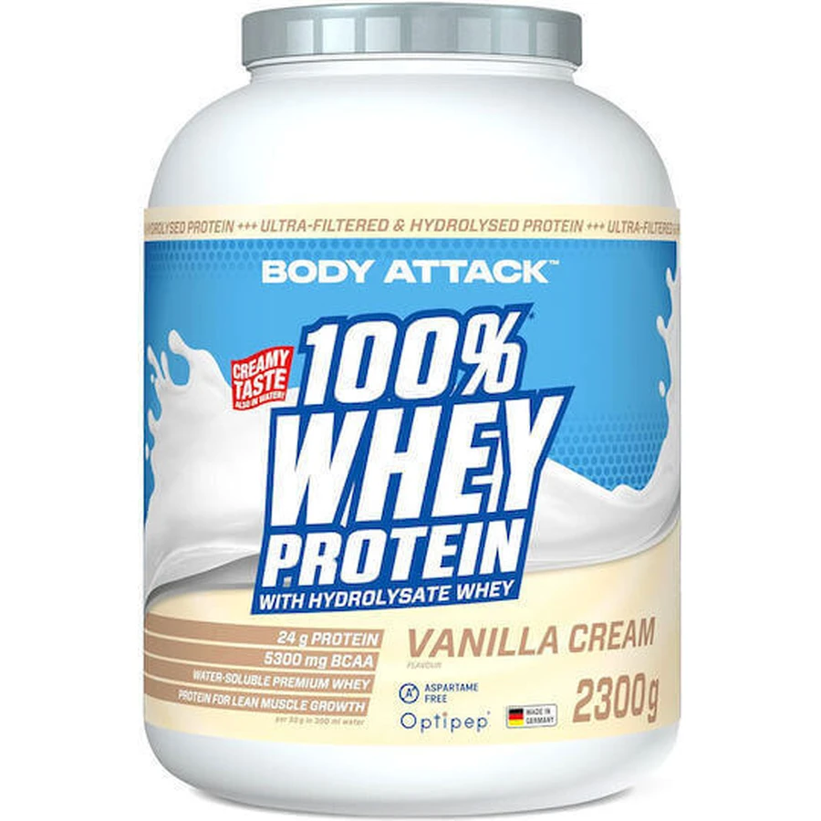 Body Attack 100% Whey Protein Сывороточный протеин со вкусом ванильного крема 2,3 кг: цены и характеристики