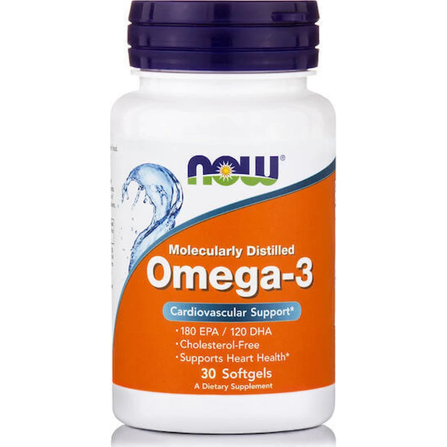Now Foods Молекулярно дистильований риб'ячий жир Омега 3 1000 мг 30 м'яких гелів без смаку: ціни та характеристики
