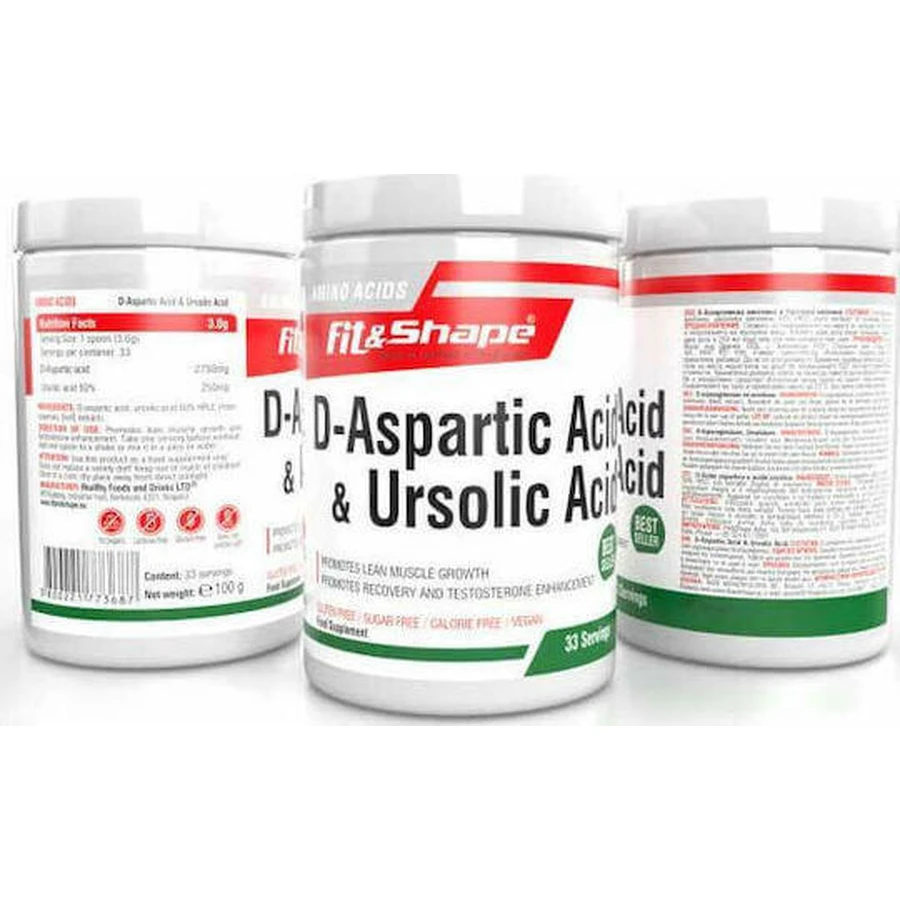 Fit & Shape D-аспарагінова кислота та урсолова кислота 100г без смаку: ціни та характеристики