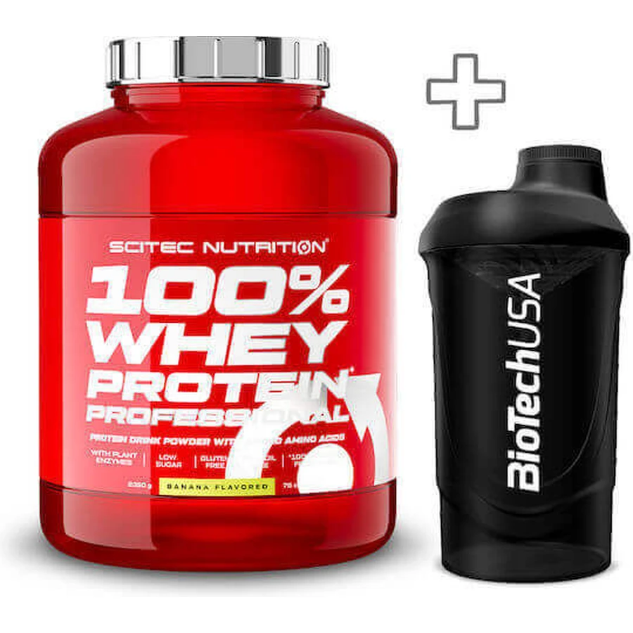 Scitec Nutrition 100% Whey Protein Professional 2350g White Chocolate & Biotech Usa Wave Shaker 600ml Black-smoked Персоналізована упаковка Персоналізована упаковка: ціни та характеристики