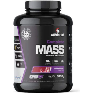 Warrior Lab Complete Mass Высококачественные калории без глютена со вкусом клубники 3 кг