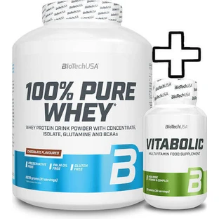 Biotech Usa 100% Pure Whey 2270g Bourbon Vanilla та Biotech Usa Vitabolic 30 таблеток в індивідуальній упаковці