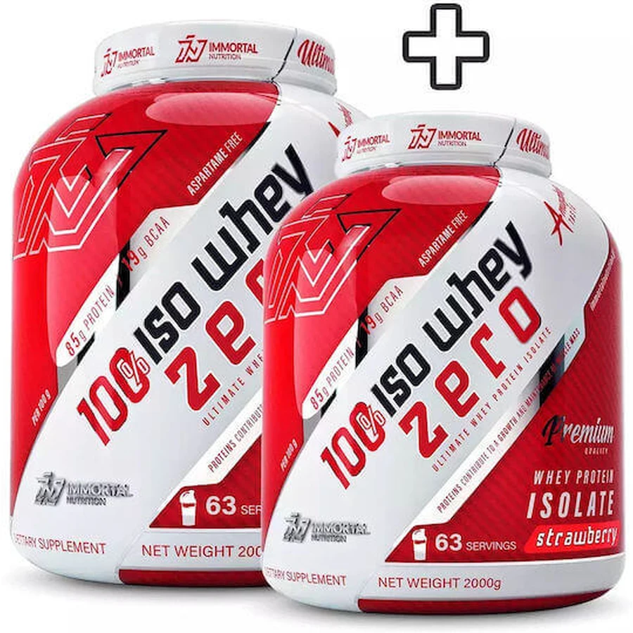 Immortal Nutrition 100% Iso Whey Zero Сывороточный протеин со вкусом клубники 2х2 кг: цены и характеристики