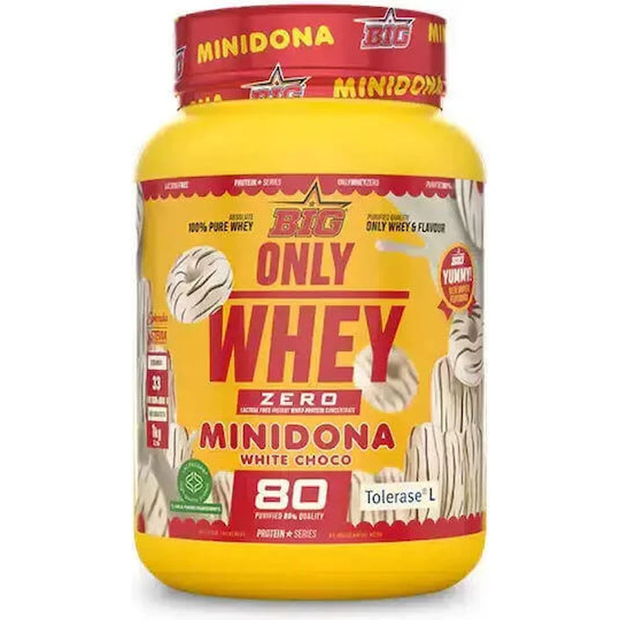 Big Only Whey Протеїн з нульовим вмістом сироваткового білка без лактози зі смаком білого шоколаду Міні-пончики 1 кг: ціни та характеристики