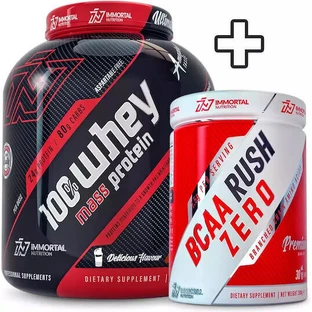 Immortal Nutrition 100% Whey Mass Protein 3000гр Cookies & Cream & Bcaa Rush Zero 300гр Lemon
