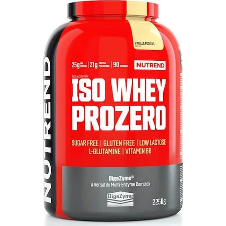 Nutrend Iso Whey Prozero Сироватковий протеїн без глютену з ванільним пудингом зі смаком ванілі 2,25 кг: ціни та характеристики