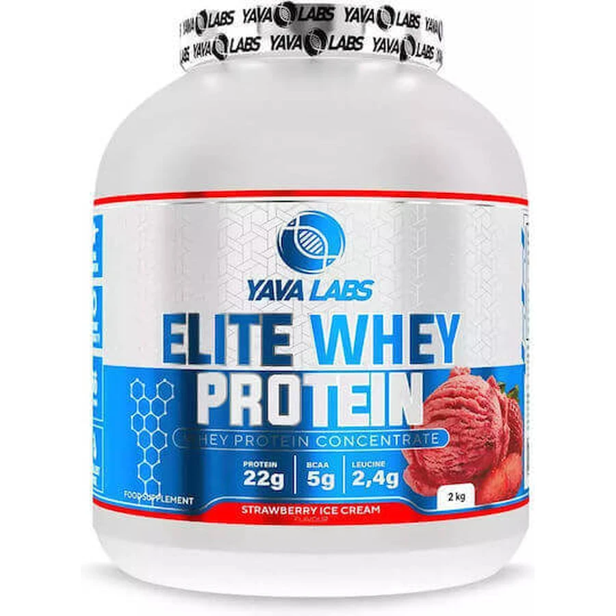 Yava Labs Elite Whey Protein Сироватковий протеїн зі смаком полуничного морозива 2 кг: ціни та характеристики