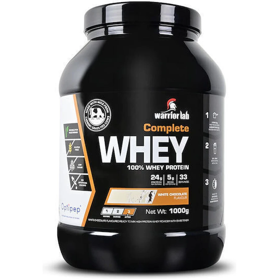 Warrior Lab Complete Whey Protein Сироватковий протеїн без глютену зі смаком білого шоколаду 1 кг: ціни та характеристики