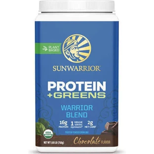 Sunwarrior Protein Plus Greens Organic без глютена и лактозы с шоколадным вкусом 750 гр.