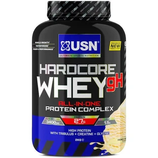 USN Hardcore Whey GH Сывороточный протеин с креатином и вкусом французской ванили 2 кг