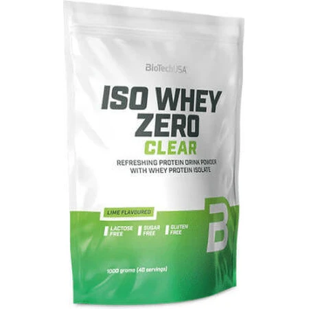 Biotech USA Iso Whey Zero Clear зі зниженим вмістом лактози та безглютеновим сироватковим протеїном зі смаком лайма 1 кг: ціни та характеристики