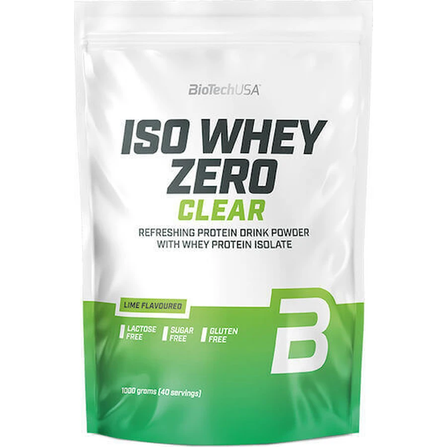 Biotech USA Iso Whey Zero Clear зі зниженим вмістом лактози та безглютеновим сироватковим протеїном зі смаком лайма 1 кг: ціни та характеристики