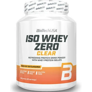 Biotech USA Iso Whey Zero Clear Безлактозний сироватковий протеїн зі зниженим вмістом лактози, без глютену зі смаком персикового холодного чаю 500гр
