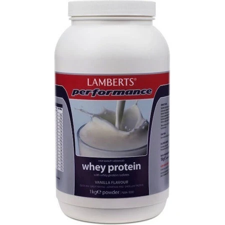 Lamberts Performance Whey Protein & Magnesium Сироватковий протеїн з магнієм зі смаком ванілі 1 кг: ціни та характеристики