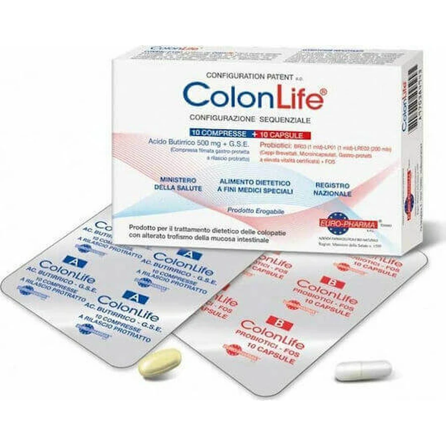 Пробиотик Colon Life Colon Bionate при заболеваниях толстой кишки 20 табл. 20 капс: цены и характеристики