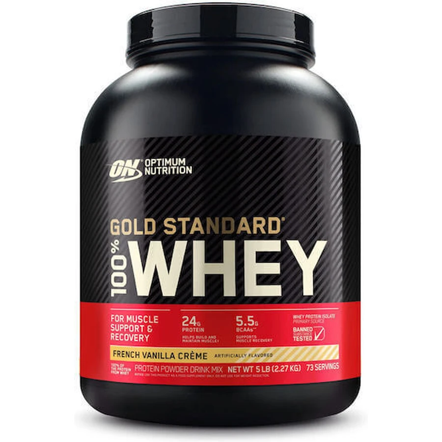 Optimum Nutrition Gold Standard 100% сироватковий протеїн зі смаком французького ванільного крему 2,273 кг: ціни та характеристики