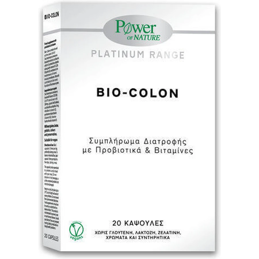 Пробіотик Power Of Nature Platinum Range Bio-Colon Probiotic 20 капс.: ціни та характеристики