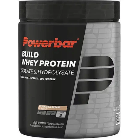 PowerBar Build Whey Protein Сироватковий протеїн без глютену з ванільним смаком 550гр: ціни та характеристики