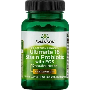 Swanson Ultimate 16 Strain Probiotic with FOS Probiotic 60 растительных капсул