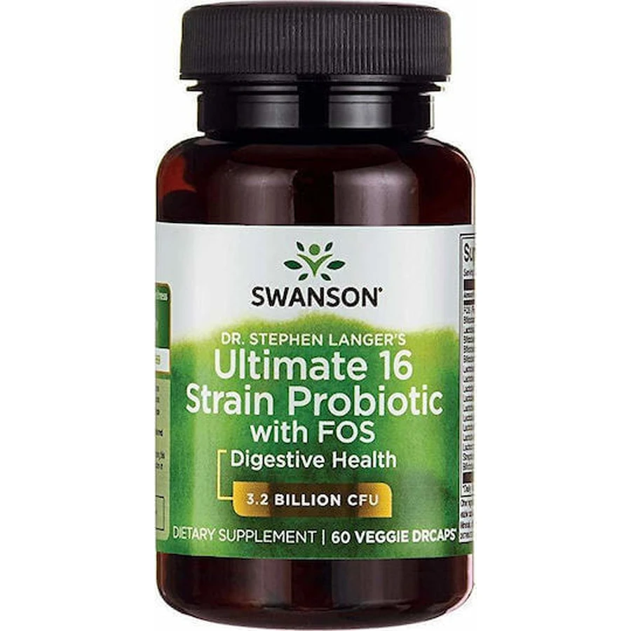 Swanson Ultimate 16 Strain Probiotic with FOS Probiotic 60 растительных капсул: цены и характеристики