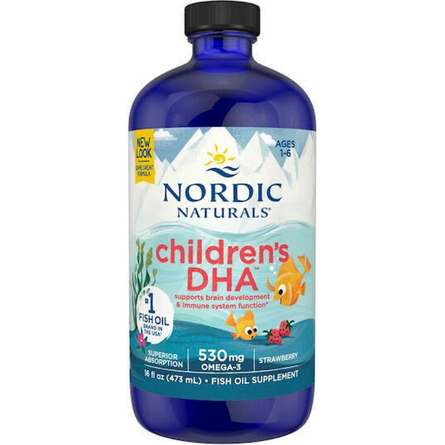 Nordic Naturals Дитячий риб'ячий жир DHA підходить для дітей 530мг 473мл Полуниця: ціни та характеристики