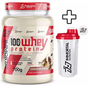 Immortal Nutrition 100% Whey Protein 700 гр. шоколадный банан и бутылка для шейкера