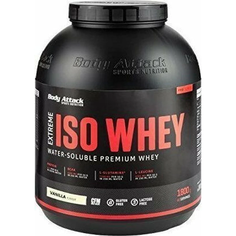 Body Attack Extreme Iso Whey Pro Сывороточный протеин без глютена со вкусом печенья и сливок 1,8 кг: цены и характеристики
