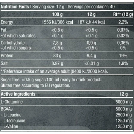 Biotech USA BCAA & Glutamine Zero 480gr Orange: ціни та характеристики