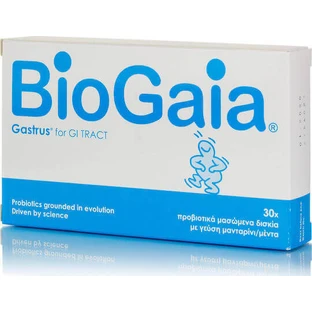 BioGaia Gastrus Probiotics 30 жевательных таблеток Мандариновая мята