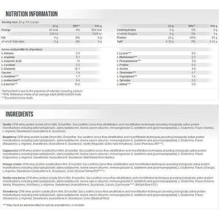 Biotech USA Iso Whey Zero Lactose Сироватковий протеїн зі зниженим вмістом лактози без глютену з ванільним смаком 500гр: ціни та характеристики