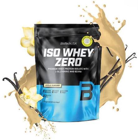 Biotech USA Iso Whey Zero Lactose Сироватковий протеїн зі зниженим вмістом лактози без глютену з ванільним смаком 500гр: ціни та характеристики