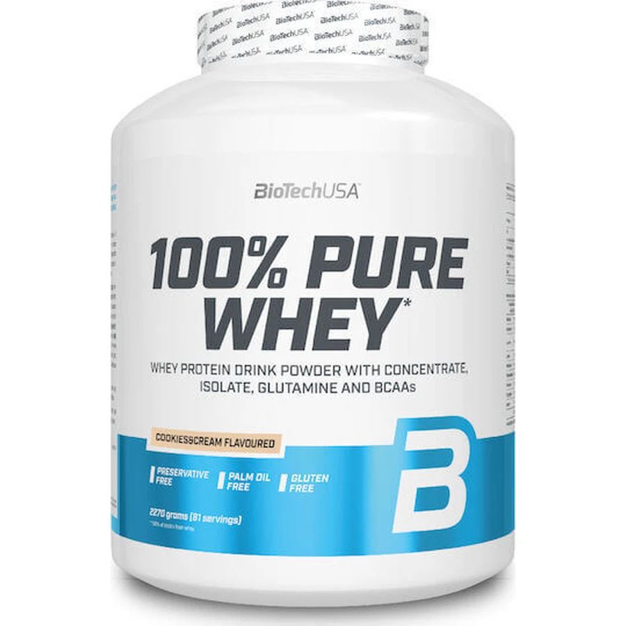 Biotech USA 100% Pure Whey Protein Сывороточный протеин без глютена со вкусом печенья и сливок 2,27 кг: цены и характеристики