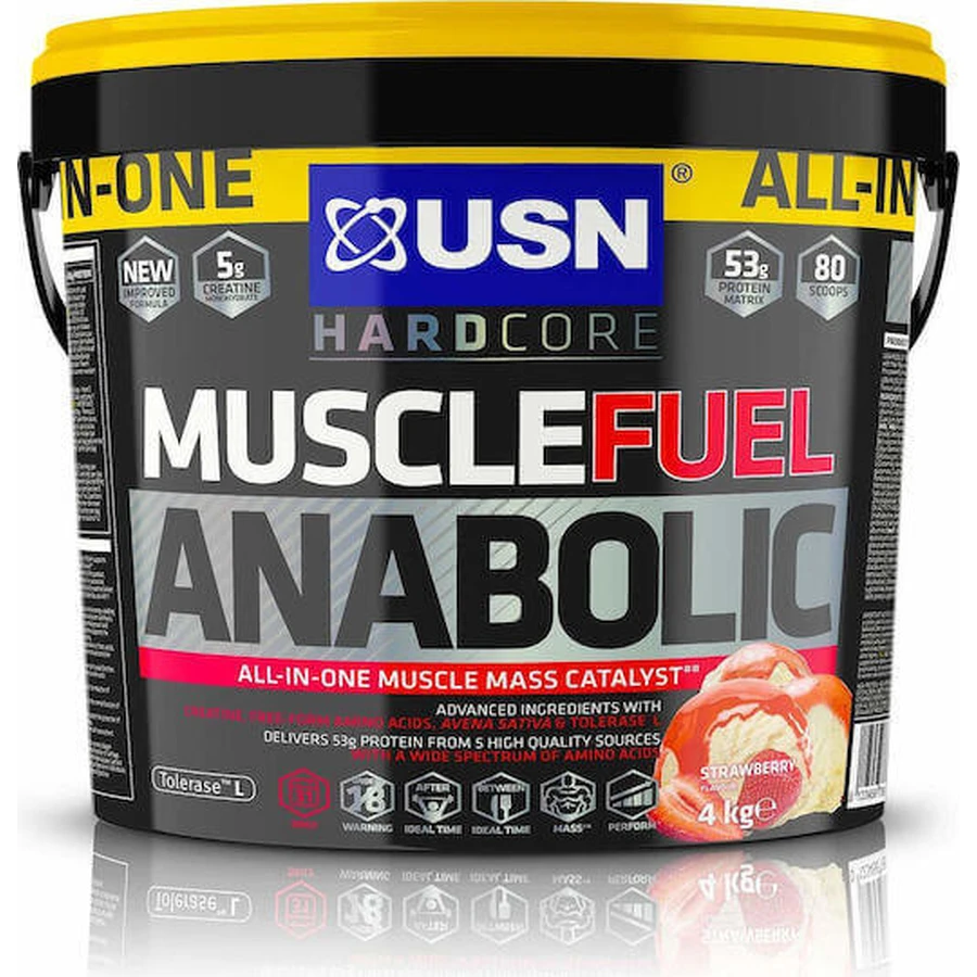 USN Hardcore Muscle Fuel Анаболічне м'язове паливо з креатином та полуничним смаком 4кг: ціни та характеристики