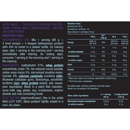 Biotech USA Hyper Mass с креатином без глютена со вкусом шоколада 6,8 кг: цены и характеристики