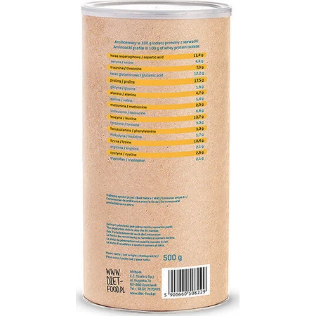 Diet-Food Натуральний сироватковий протеїн Ізолят молочної сироватки 500гр: ціни та характеристики